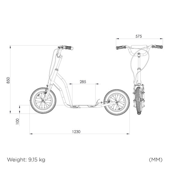 Stiga Sports Air Scooter 12 Inch Autoped Step Zwart