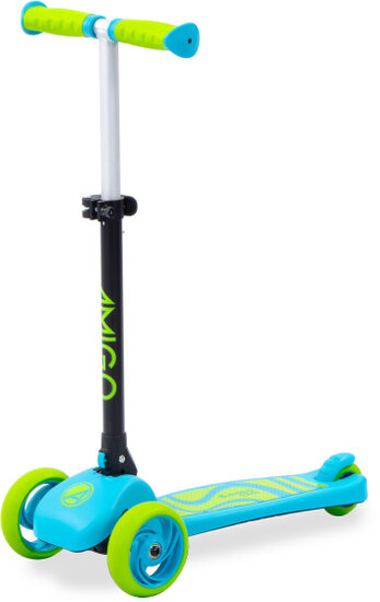 Amigo Twister Opvouwbare 3-Wiel Kinderstep Met Voetrem blauw/lime blauw/lime