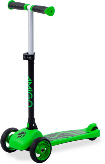 Amigo Twister Opvouwbare 3-Wiel Kinderstep Met Voetrem groen/zwart groen/zwart