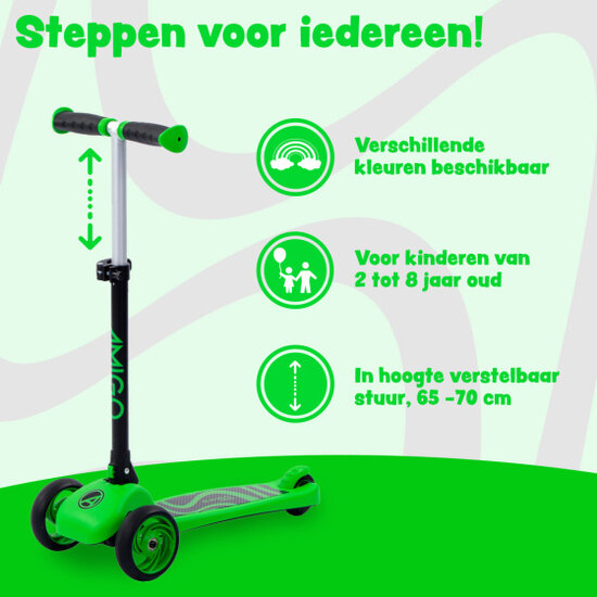 Amigo Twister Opvouwbare 3-Wiel Kinderstep Met Voetrem groen/zwart groen/zwart