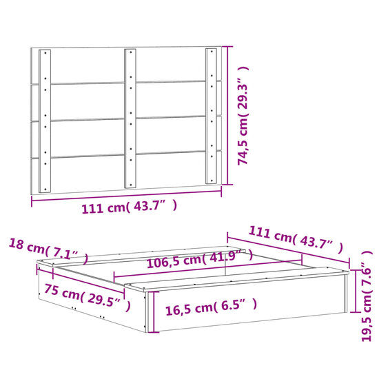 Zandbak met deksel 111x111x19,5 cm massief douglashout