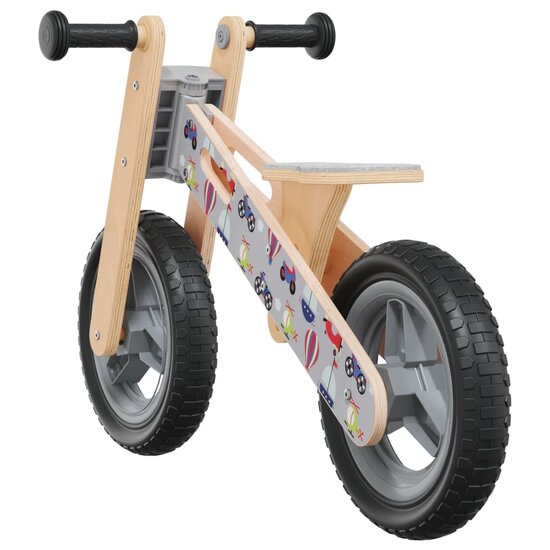 Loopfiets voor kinderen grijs met print