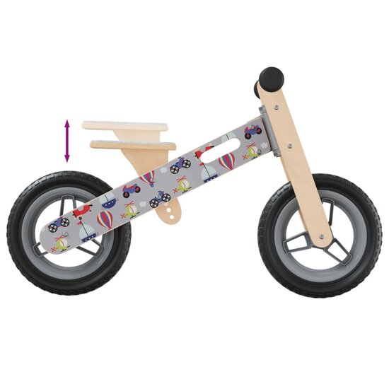 Loopfiets voor kinderen grijs met print