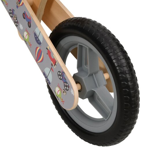 Loopfiets voor kinderen grijs met print