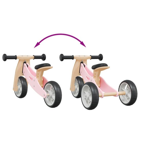 Loopfiets voor kinderen 2-in-1 roze