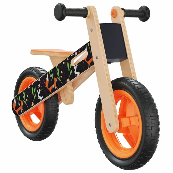 Loopfiets voor kinderen oranje met print