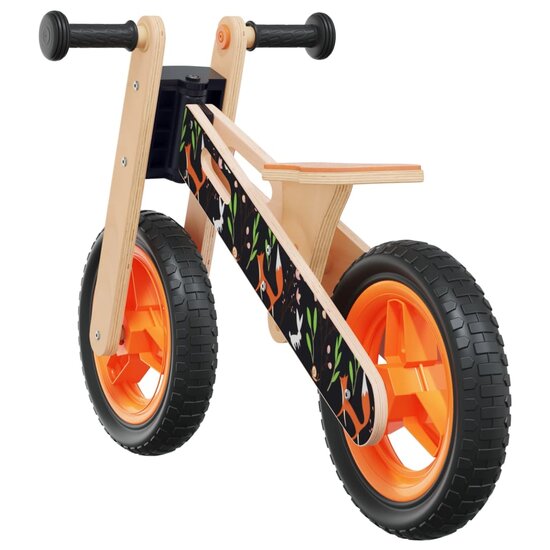 Loopfiets voor kinderen oranje met print