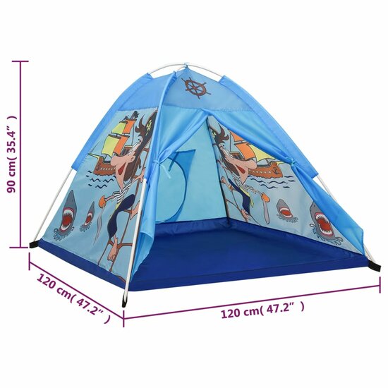 Kinderspeeltent 120x120x90 cm blauw