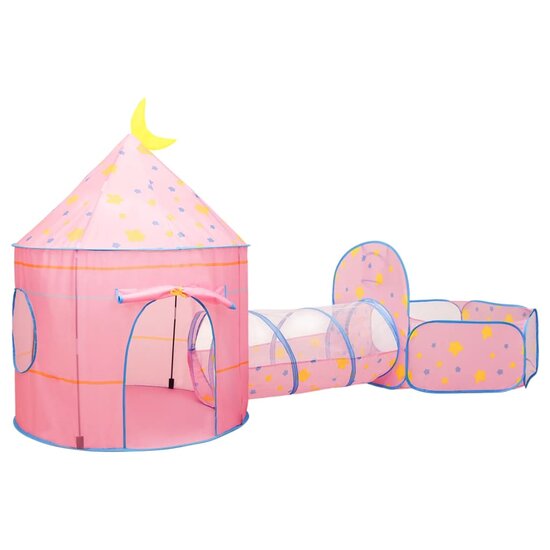 Kinderspeeltent met 250 ballen 301x120x128 cm roze