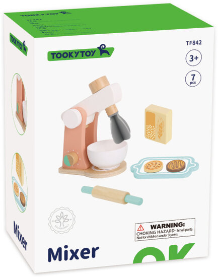 Tooky Toy Houten Keukenmixer Met Accessoires 7-Delig