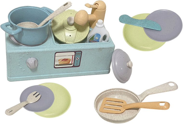 Kitchen Toys Speelgoed Wastafel Met Keukenaccessoires 15-Delig multicolor multicolor