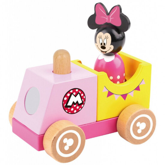 Tooky Toy Minnie Mouse Houten Speelgoedtrein 18 Maanden 2-Delig multicolor multicolor