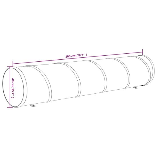 Hondentunnel &Oslash; 40 x 200 cm polyester blauw