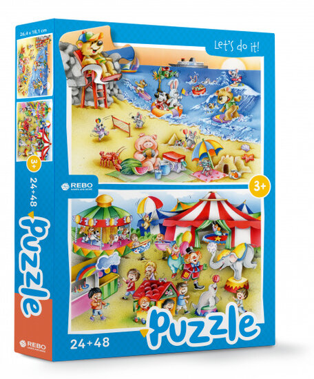 Rebo Productions Beach &amp; Circus Legpuzzel Junior 24/48 Stukjes