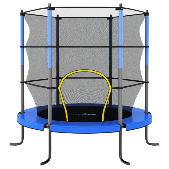 Trampoline met veiligheidsnet rond 140x160 cm blauw