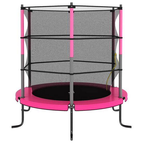 Trampoline met veiligheidsnet rond 140x160 cm roze