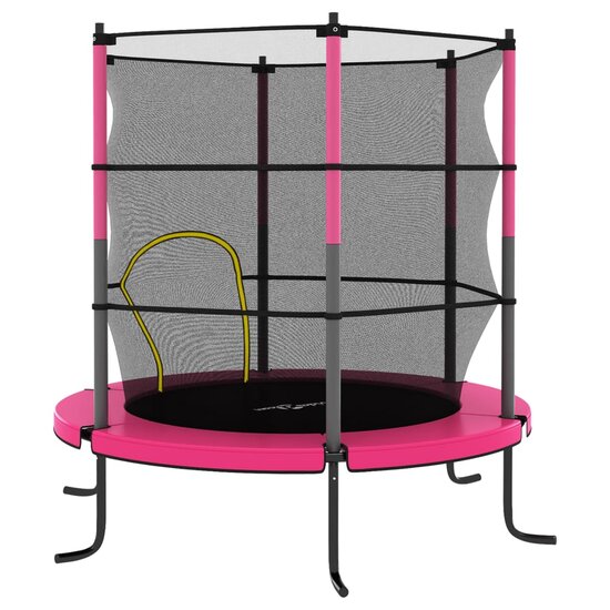 Trampoline met veiligheidsnet rond 140x160 cm roze