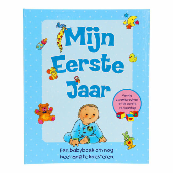 Babyboek blauw Mijn eerste jaar