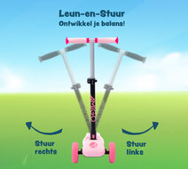 Amigo Twister Opvouwbare 3-Wiel Kinderstep Met Voetrem Roze lichtroze/roze lichtroze/roze