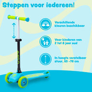 Amigo Twister Opvouwbare 3-Wiel Kinderstep Met Voetrem blauw/lime blauw/lime