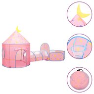 Kinderspeeltent met 250 ballen 301x120x128 cm roze