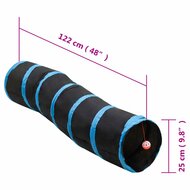 Kattentunnel S-vorm 122 cm polyester zwart en blauw