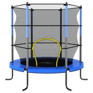 Trampoline met veiligheidsnet rond 140x160 cm blauw